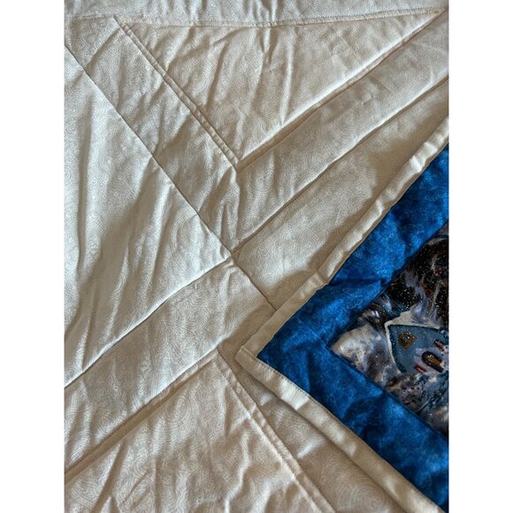 Handcrafted Quilted Runner Winter Wonderland Patchwork 45" x 17" Centerpiece - Picture 10 of 11